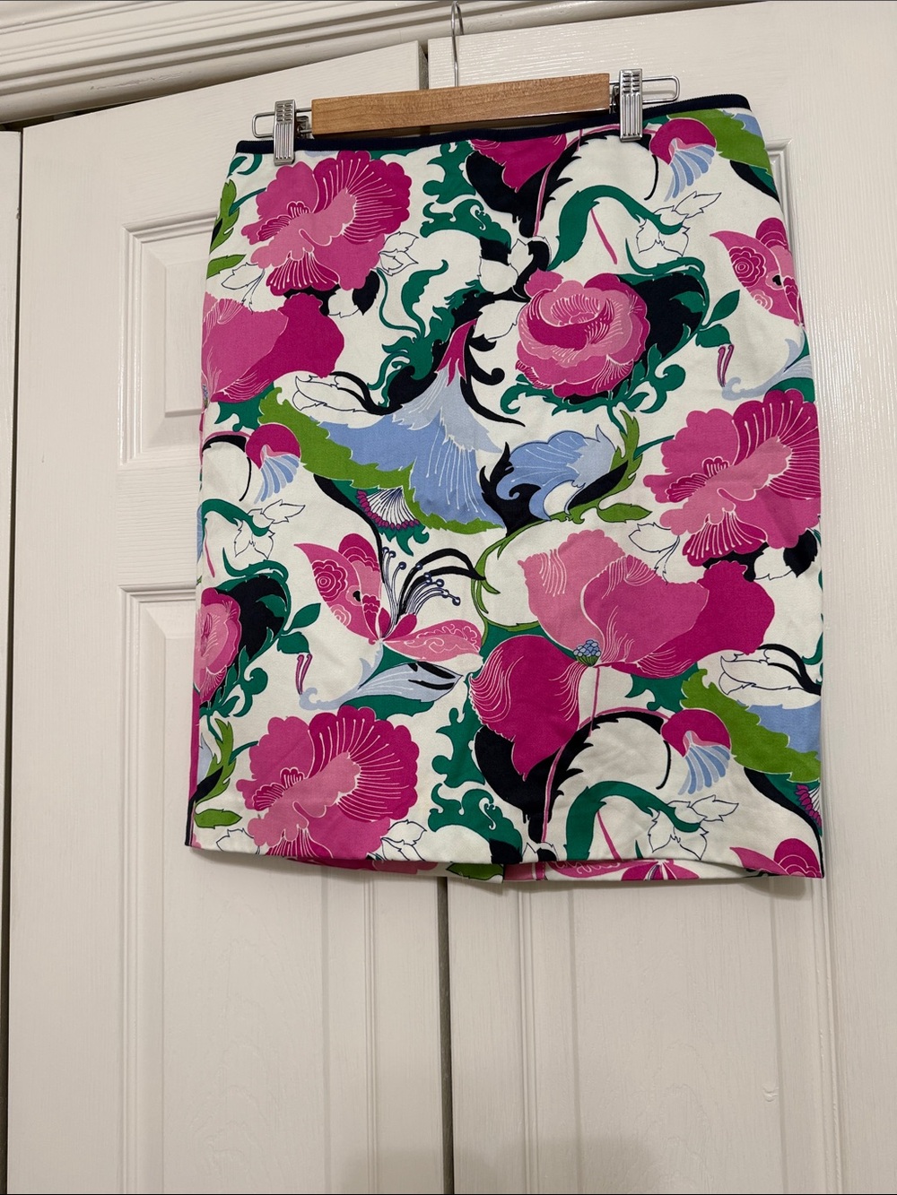 Talbots Pink Floral Print Pencil Skirt